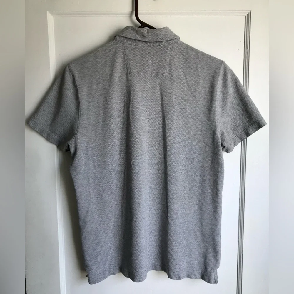 Banana Republic Mens Standard Fit Combed Cotton Gray Polo Shirt Mens Size Medium